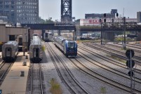 An Amtrak Midwest Service (most likely Wolverine 351) coming into Union Station