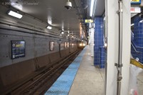 A Blue Line train makes its way into Division station