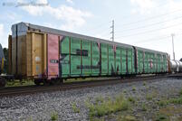 Articulated autoracks provide ample real estate for dramatic graffiti pieces